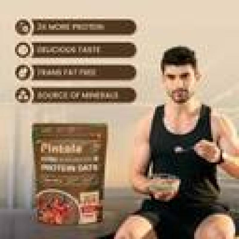 Pintola 25g High Protein Oats - Dark Chocolate, No Refined Sugar, Breakfast Cereals Pouch  (1 kg)