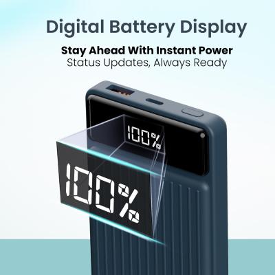 Portronics Luxcell B 10K 10000 mAh 22.5W Fast Charging Power Bank, Ultra Slim Power Bank with Mach USB-A Output, Type C PD Output, Type C Input, Wake Up Button(Green)