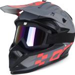 Adult Dirt Bike Helmet Motorcycle Racing Street Bike Off-Road Mountain Bike BMX MX ATV Helmet with Cycling Glasses and Visor for Unisex-Adult