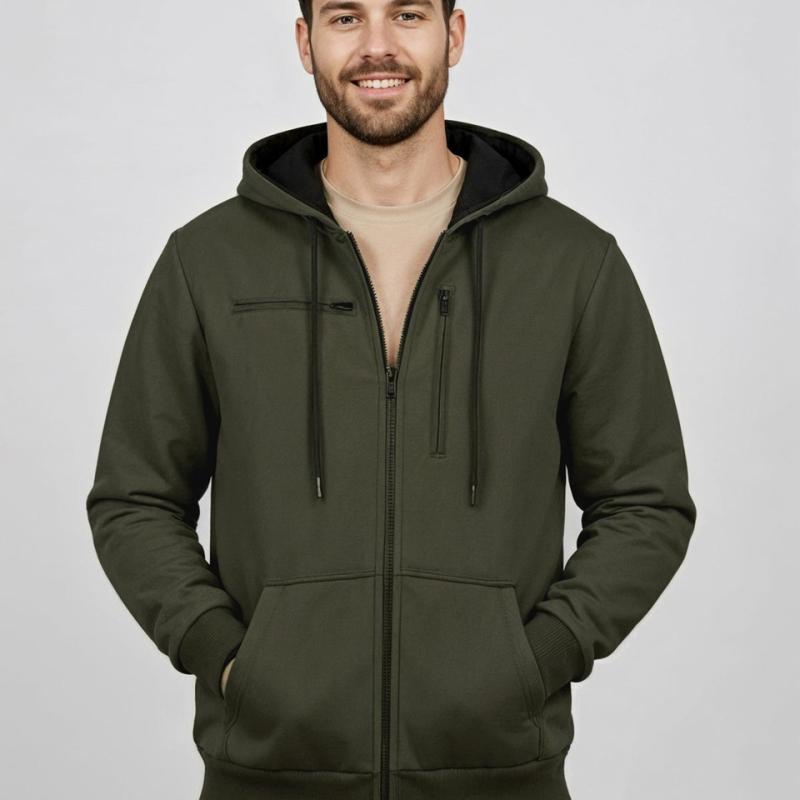 Men Full Sleeve Solid Hooded Sweatshirt