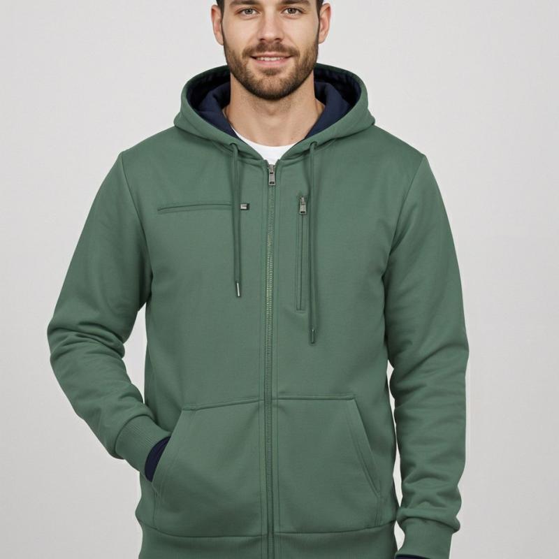 Men Full Sleeve Solid Hooded Sweatshirt