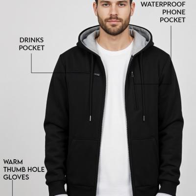 Men Full Sleeve Solid Hooded Sweatshirt