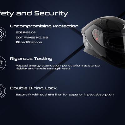 Axor Apex Solid Motorbike Helmet  (Black)