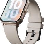 GOBOULT Drift BT Calling HD Display, 140+ Watchface, BT calling Smartwatch (Beige Strap, Free Size)