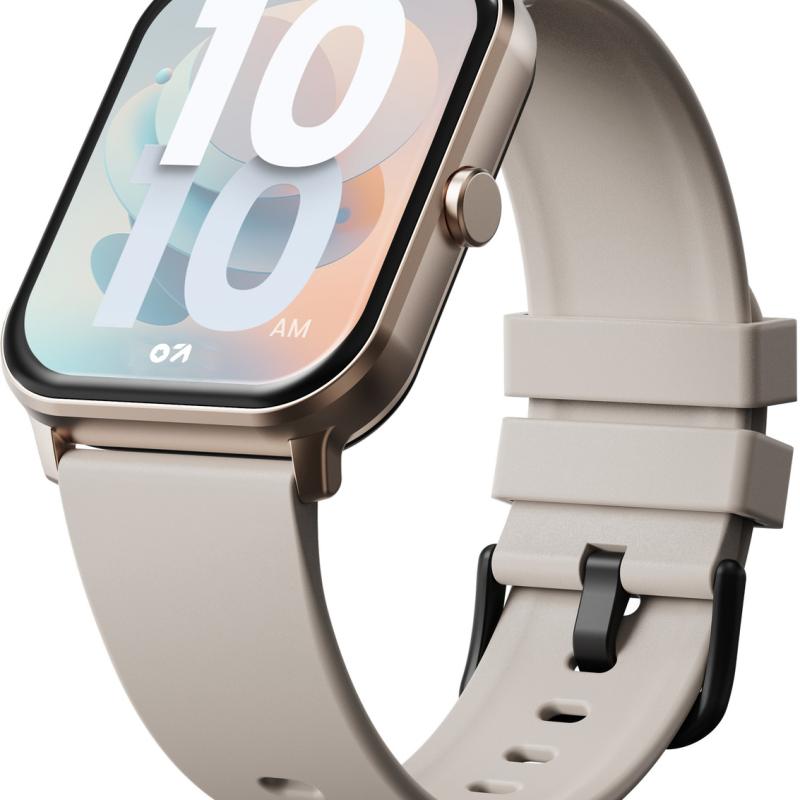 GOBOULT Drift BT Calling HD Display, 140+ Watchface, BT calling Smartwatch  (Beige Strap, Free Size)