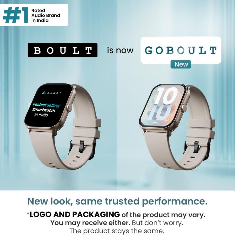 GOBOULT Drift BT Calling HD Display, 140+ Watchface, BT calling Smartwatch  (Beige Strap, Free Size)