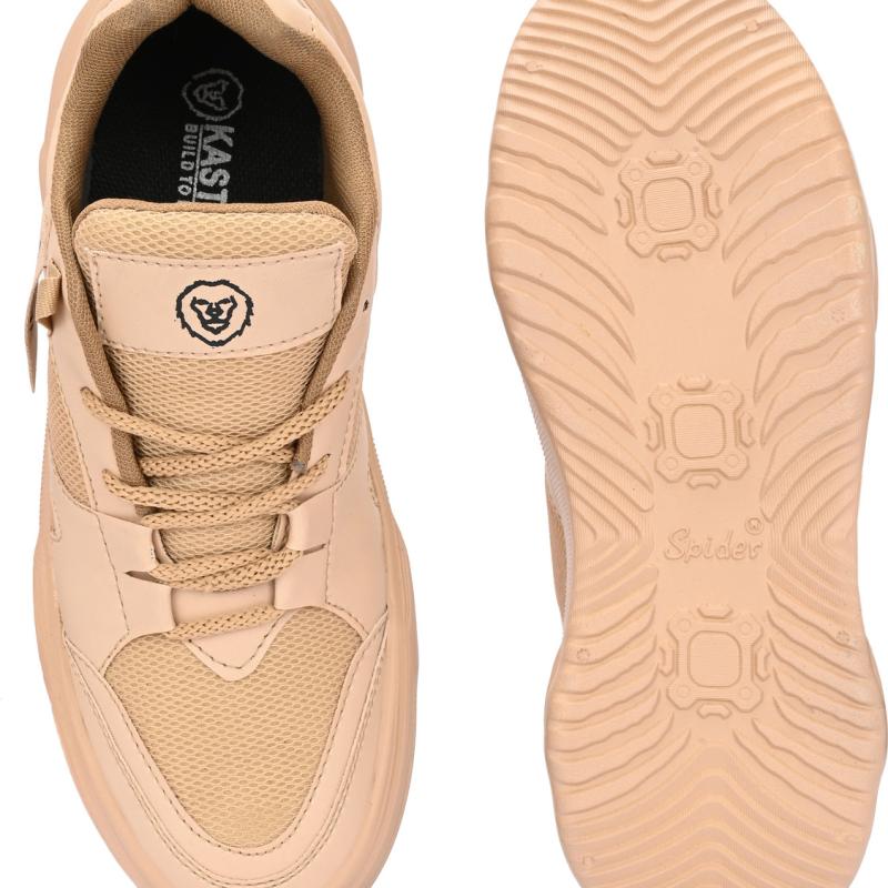 Premium Comfortable Everyday Edge Sneakers For Men  (Tan , 7)