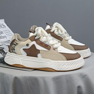 Men's Chunky Fashion Style Walking Lace-Up Outdoor Sneakers For Men  (Tan , 10)