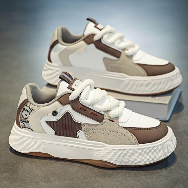 Men's Chunky Fashion Style Walking Lace-Up Outdoor Sneakers For Men  (Tan , 10)