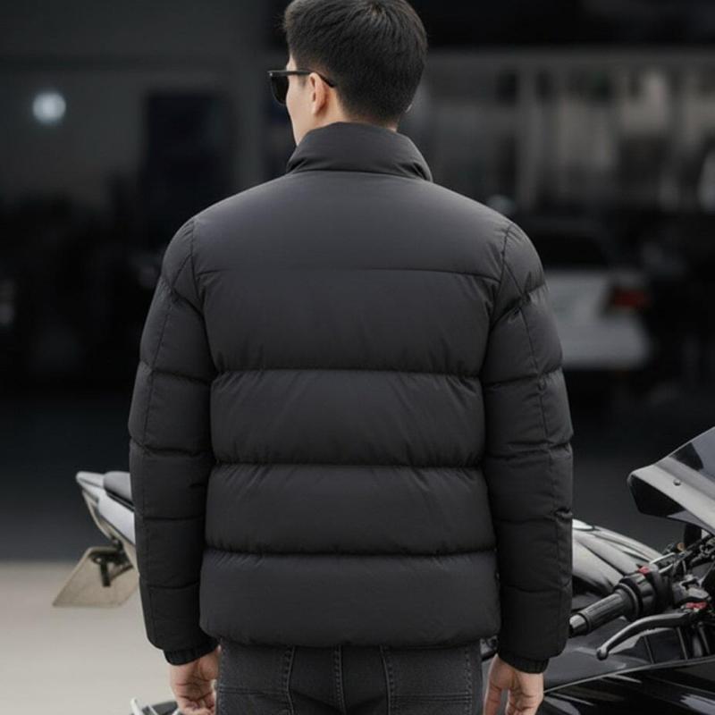 Men Solid Puffer Jacket
