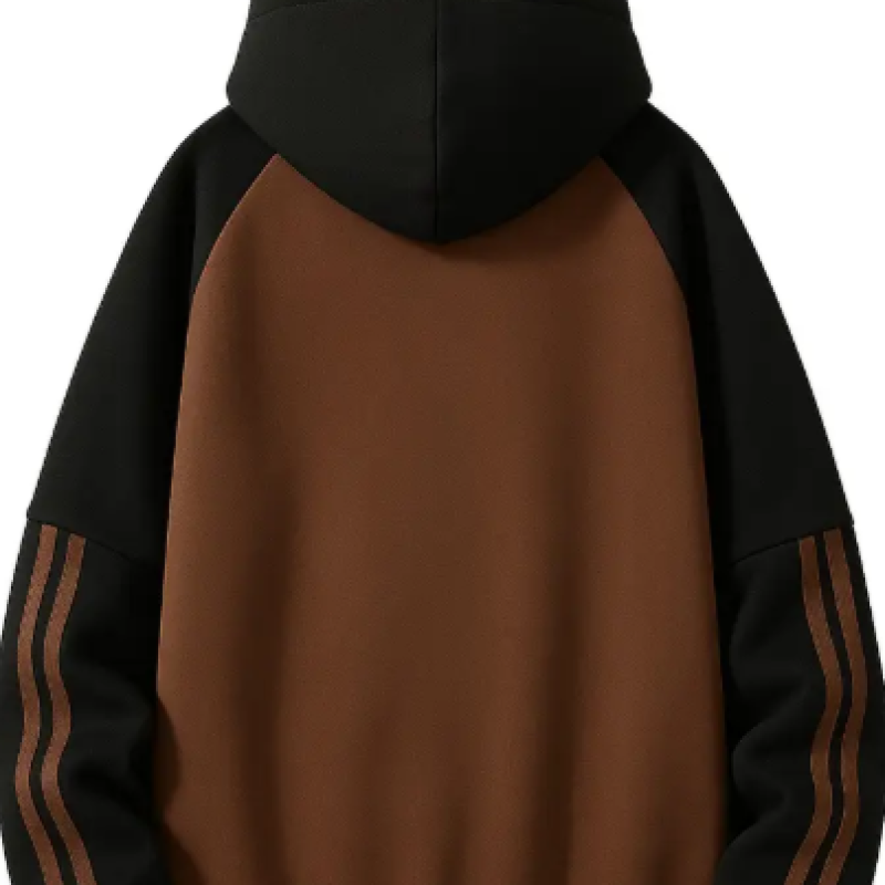 Men Full Sleeve Color Block Hooded Sweatshirt