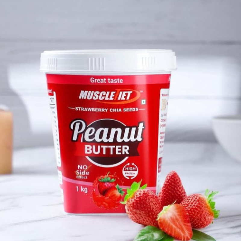 Muscle Let Strawberry Chia Seeds Peanut Butter – 1kg