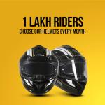 Agx Wonder Black ISI Certified with Anti UV Polycarbonate Visor ABS Material, Unisex Motorbike Helmet (Black)