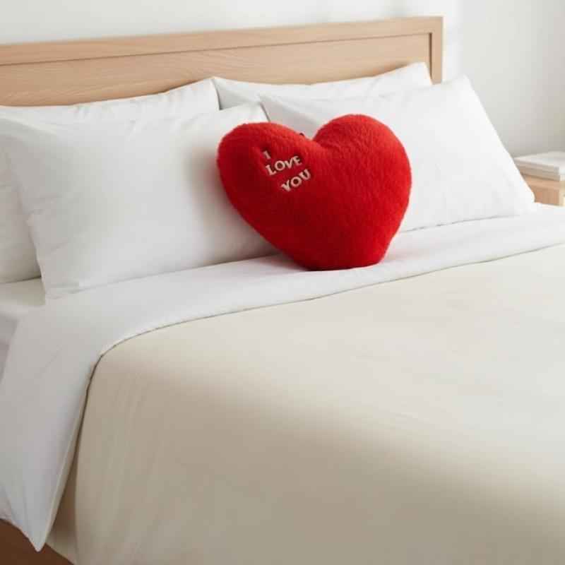 Red Heart Plush with "I LOVE YOU" Embroidery – Romantic Gift